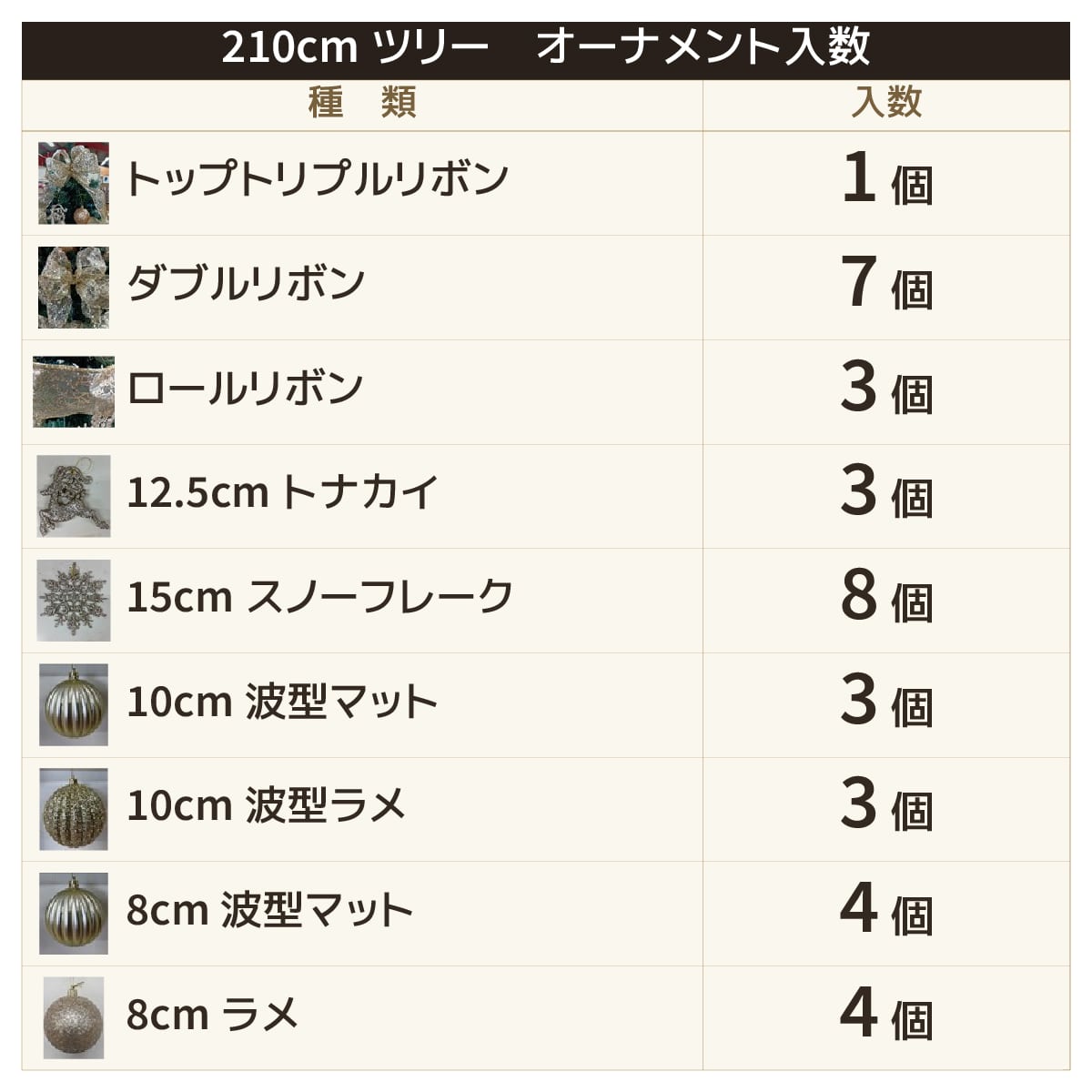 ★58-17-2-3 木製ポット付き クリスマスツリーセット シャンパンゴールド(高さ210×幅112cm)