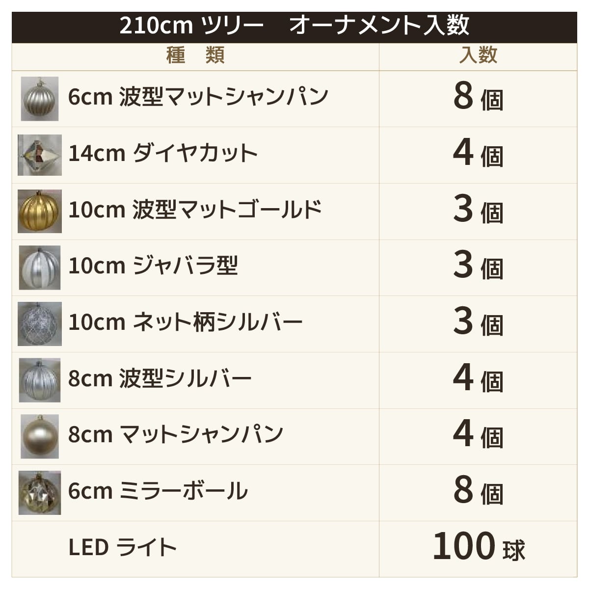 ★58-300-55-3 木製ポット付き クリスマスツリーセット シルバー&ゴールド(高さ210×幅112cm)
