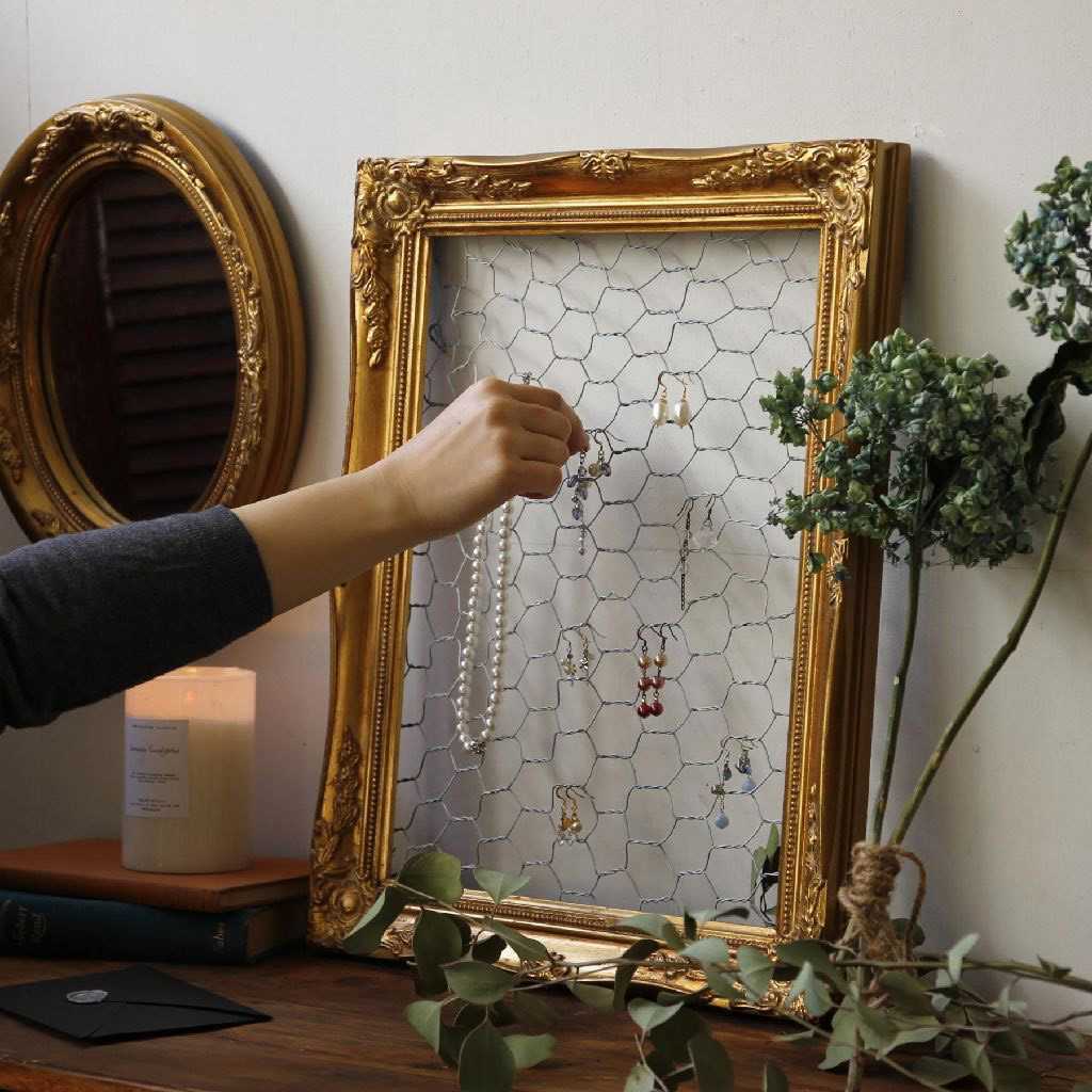 ★58-58-10-4 アンティークスタイルフレーム大 ゴールド