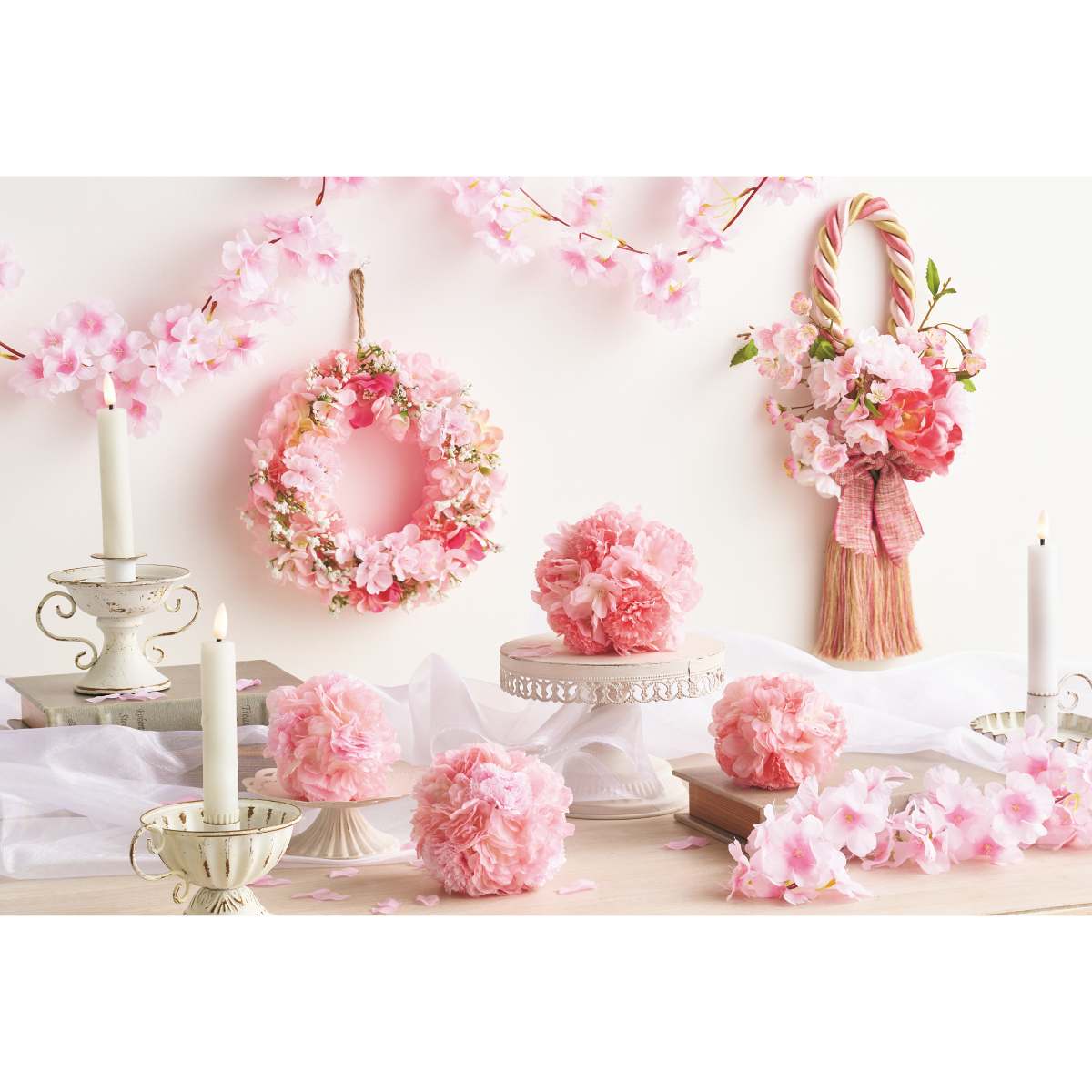 ★53-10-5-2 さくらガーランド(造花)213cm