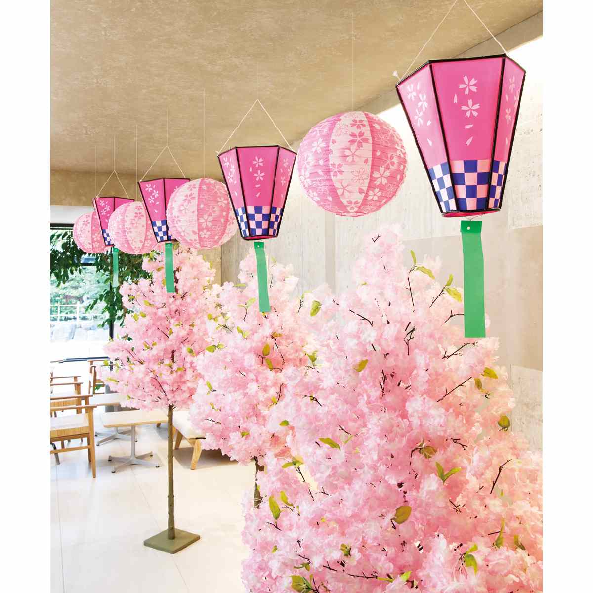 ★53-3-1-1 ボリューム桜立ち木(造花)高さ150cm