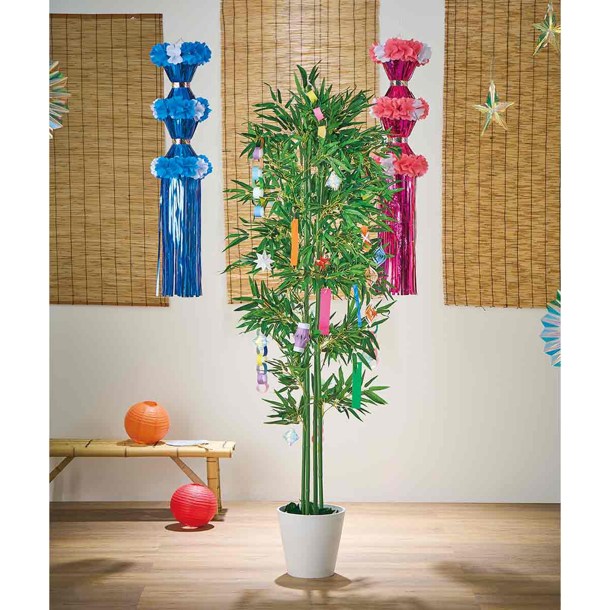 ★55-1-1-1 七夕笹バンブー高さ180cm (人工観葉植物)バンブー