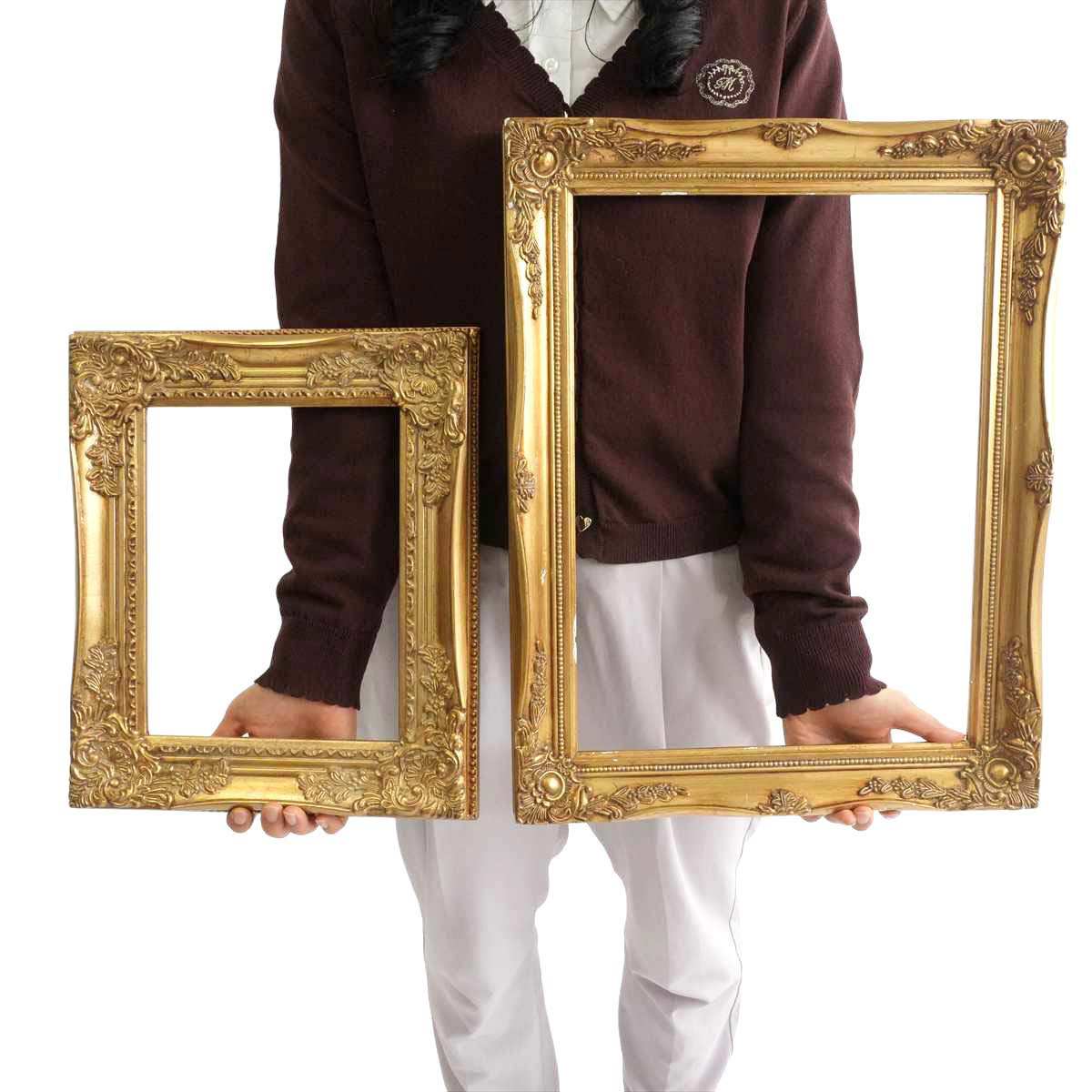 ★58-58-10-6 アンティークスタイルフレーム大 シルバー