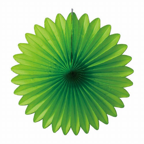 ★53-14-2-4 ハニカムラウンドペーパーファン44cm(ライトグリーン)
