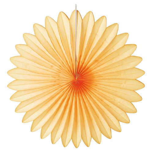 ★53-14-2-6 ハニカムラウンドペーパーファン44cm(アプリコット)