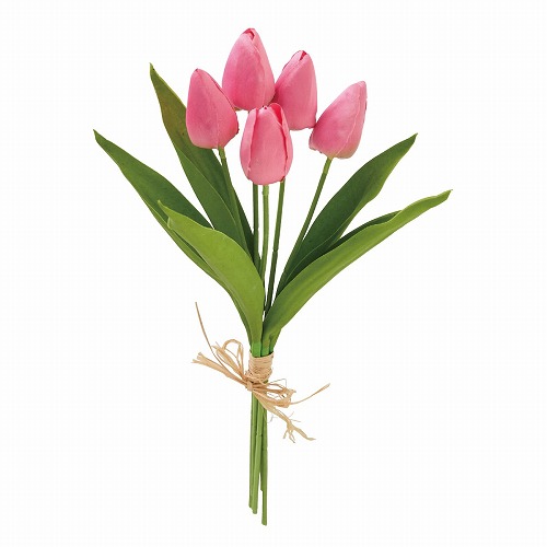 ★53-16-5-1 3束 チューリップ造花バンドルセット38cm(ピンク)
