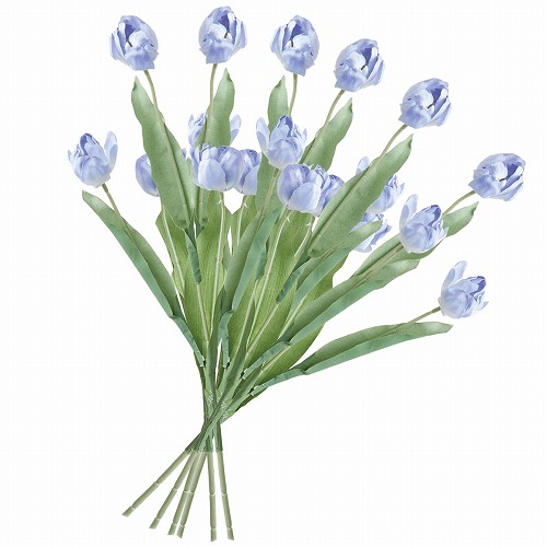 ★53-16-6-5 6本 エレナチューリップ造花スプレーセット50cm(ライトブルー)