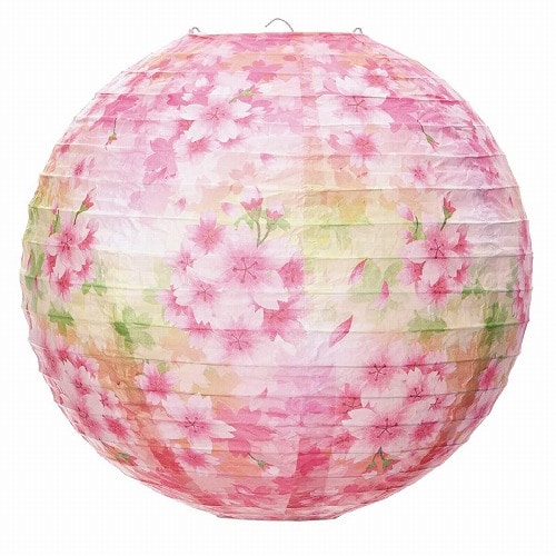 ★53-2-2-2 紙製ちょうちんピンク(白桜)