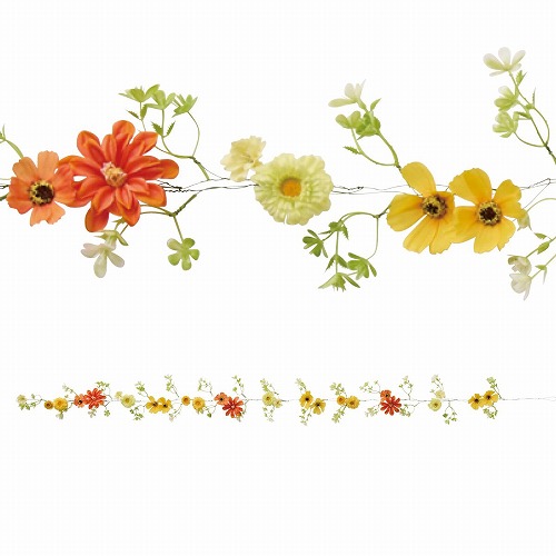 ★53-20-9-5 2本 フラワー造花ガーランドセット(イエロー)