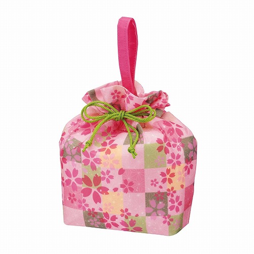 ★53-27-5-1 20枚 手提げ巾着バッグ 桜ふわり