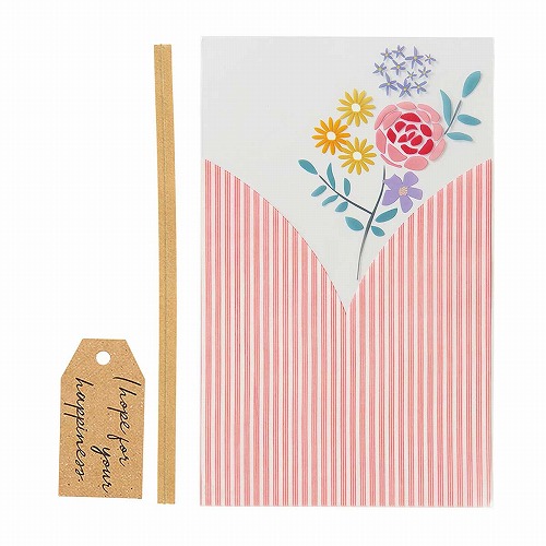 ★53-28-1-2 50枚【HEADS】OPPギフトバッグ ブーケプリント(小)ピンク