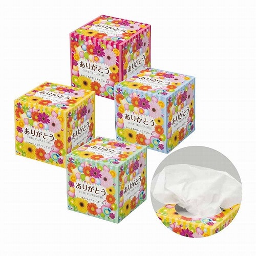 ★53-30-11-1 100個 ありがとうキューブティッシュ