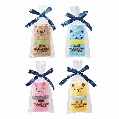 ★53-30-3-1 80個 なかよしアニマルタオルハンカチ