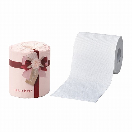 ★53-30-8-1 60個 感謝の気持ちトイレットペーパーほんの気持ち(赤)
