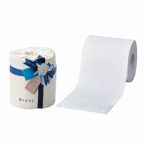 ★53-30-8-2 60個 感謝の気持ちトイレットペーパーありがとう(青)