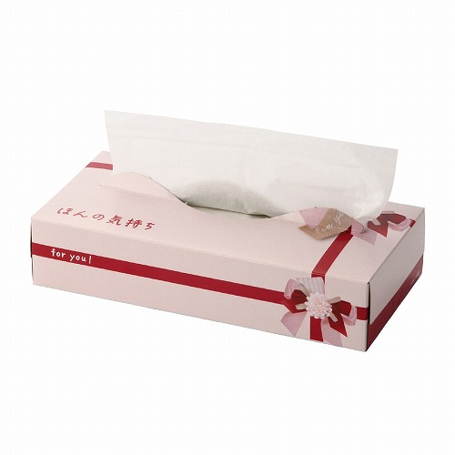 ★53-30-9-1 60個 感謝の気持ちティッシュほんの気持ち(赤)