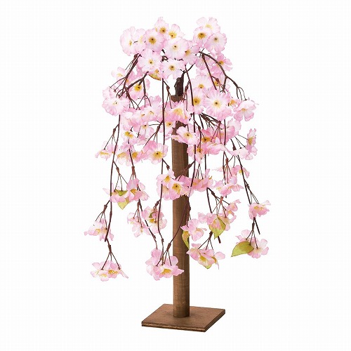 ★53-4-2-1 卓上しだれ桜立ち木(造花) H58cm