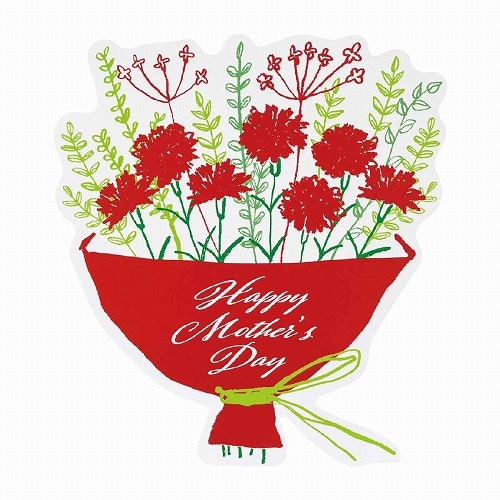 ★53-51-1-4 母の日メッセージカード(ブーケ)