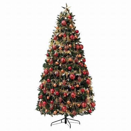 ★58-10-1-4 コンチネンタルクリスマスツリーセット レッド(高さ240×幅132cm)