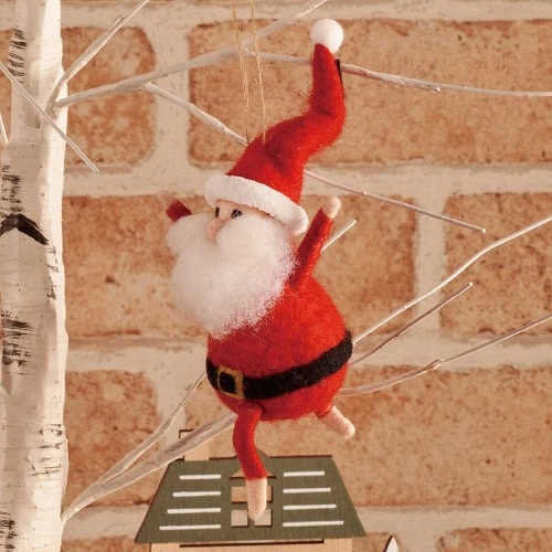 ★58-101-11-3 フェルトサンタオーナメントバンザイポーズ