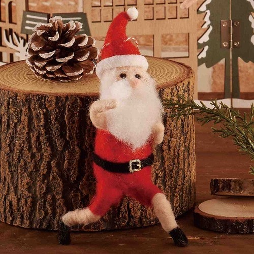 ★58-101-11-5 フェルトサンタオーナメントランニングポーズ