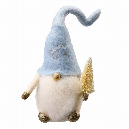 ★58-102-2-1 ウールトムテ 高さ21cmブルー