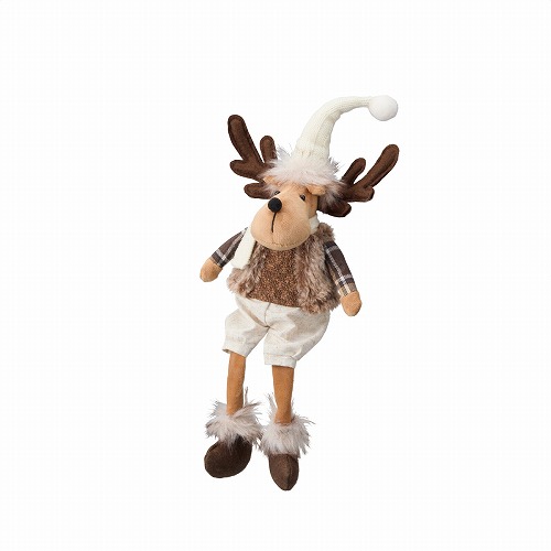 ★58-102-3-3 ファブリックトナカイドール足ブラ 小