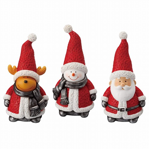 ★58-103-3-1 3個 クリスマスキャラクターモチーフ高さ25cm