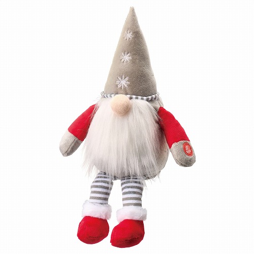 ★58-105-5-2 ミュージカルムービングサンタ 高さ25cmグレー