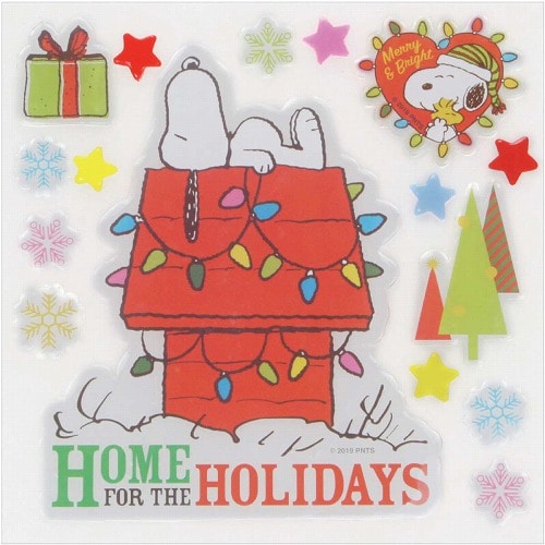 ★58-106-9-3 スヌーピーウインドウポップHOLIDAYS