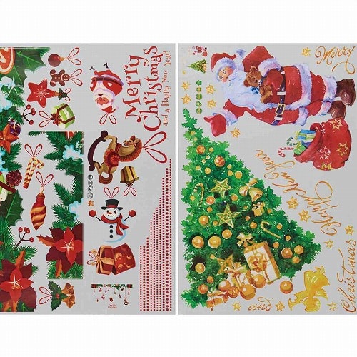 ★58-107-4-1 ウォールステッカー サンタ&オーナメント