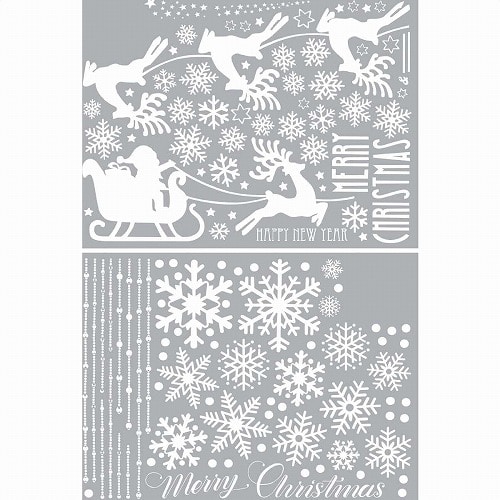 ★58-108-2-1 ホワイトウォールステッカー トナカイ&スノー