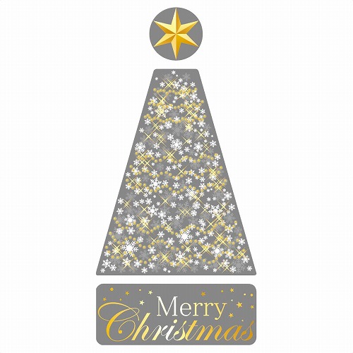 ★58-109-1-1 ウインドウシール スノークリスマスツリー