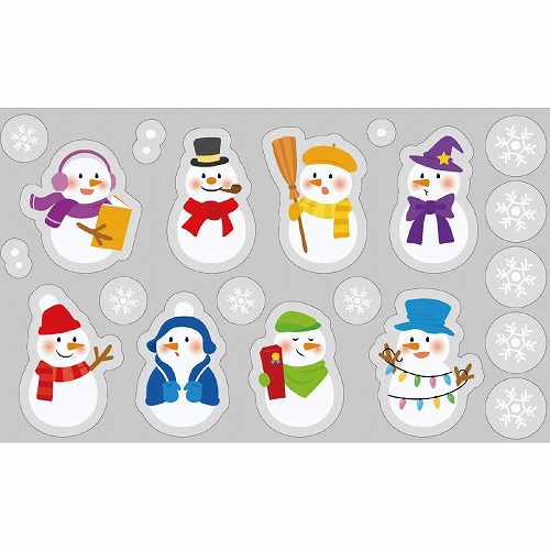 ★58-109-7-1 ウインドウステッカー スノーマン