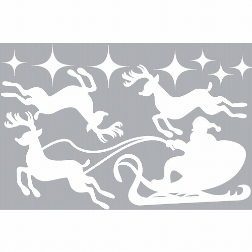 ★58-110-2-1 ウインドウシール トナカイ&ソリBIG