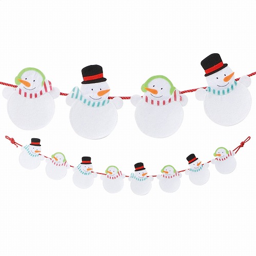 ★58-116-6-1 クリスマス フェルトガーランド スノーマン145cm