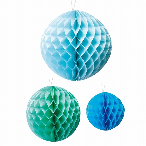 ★58-122-8-1 3個 ハニカムボール ブルーグリーン
