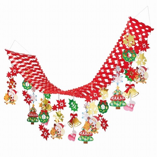 ★58-124-6-1 ハッピークリスマス プリーツハンガー