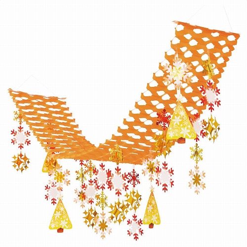 ★58-125-9-1 ウォームキラキラスノークリスマスツリープリーツハンガー