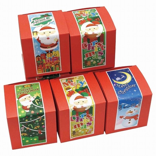 ★58-134-2-1 100個 クリスマスキュービック お菓子ボックス