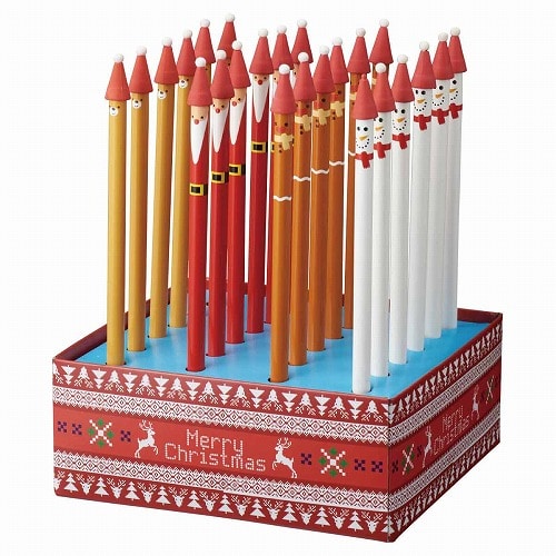 ★58-135-9-1 24本 サンタ消しゴム付き鉛筆