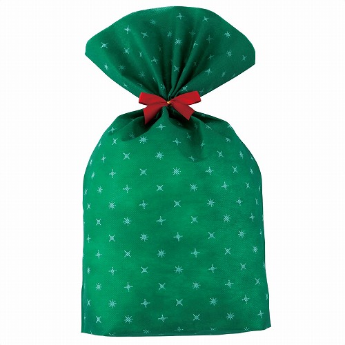 ★58-142-9-3 不織布ギフトバッグ キラキラ グリーン幅32×高さ50×底マチ12cm