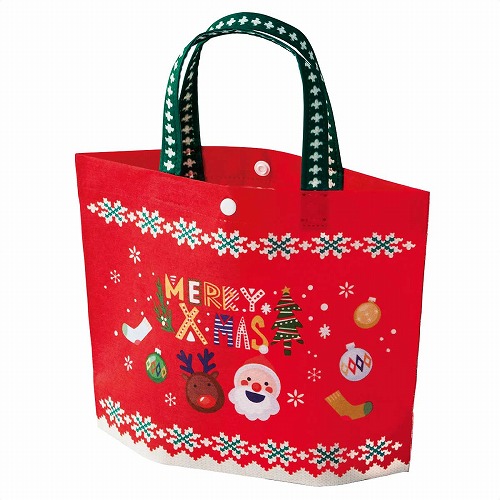 ★58-144-7-1 20枚 トートバッグ クリスマス レッド