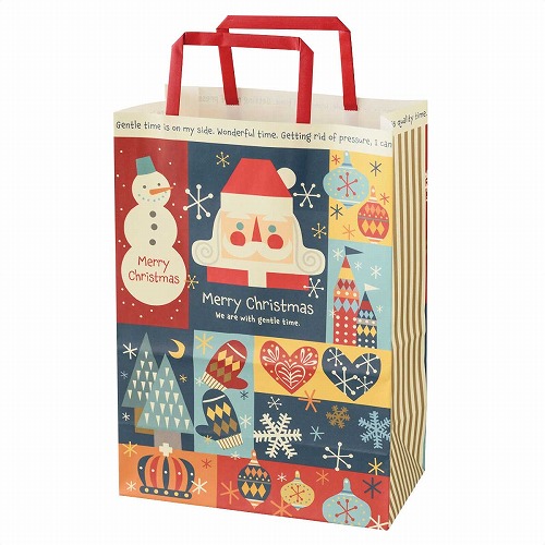★58-145-2-2 50枚 手提げ紙袋 クリスマス北欧幅22×奥行12×高さ31cm