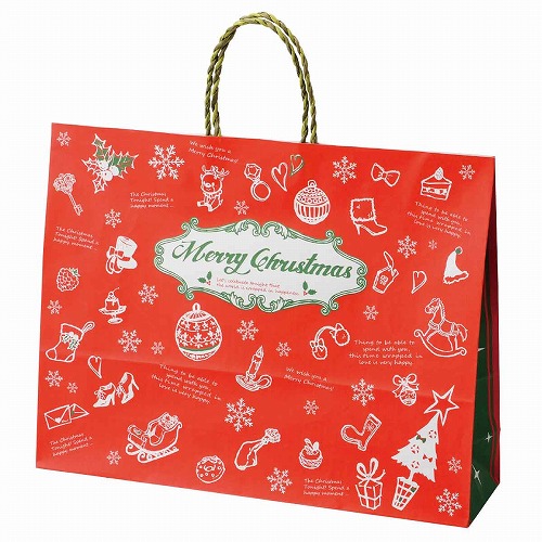 ★58-145-7-3 手提げ紙袋 アンティーククリスマス幅41.5×奥行11×高さ32cm