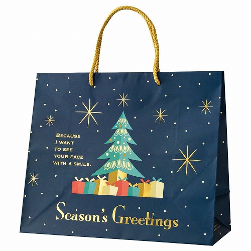 ★58-145-8-1 10枚 手提げ紙袋 クリスマスオーナメント 幅32×奥行14×高さ27cm