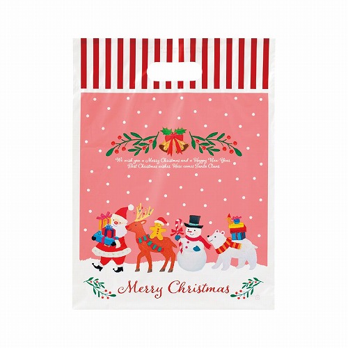 ★58-146-1-2 手提げポリ袋 オイルパステル幅27×高さ36×底マチ6cm