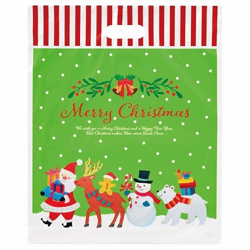 ★58-146-1-3 手提げポリ袋 オイルパステル幅36×高さ44×底マチ6cm