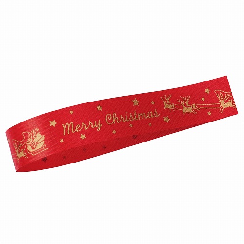 ★58-149-11-2 トナカイスターリボン18mm幅×19m巻レッド