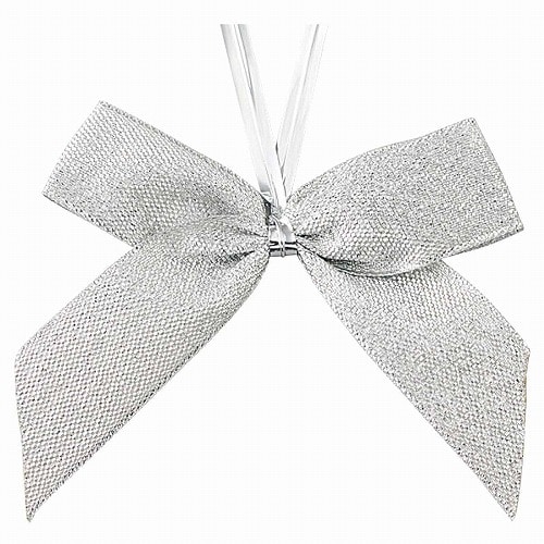 ★58-150-10-2 20個 リボンタイ シルバー大